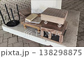 公園の憩い使い古された碁盤 138298875