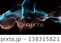 Abstract Fluid Wave Background With Blue and Orange Lines, Digital Flow and Elegant Motion 138315821