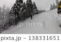 Exciting Freeride Skiing Through Deep Powder Snow in a Snowy Winter Forest 138331651