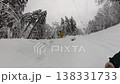 Skiing Off-Piste in Fresh Deep Powder Snow Through a Beautiful Winter Forest 138331733