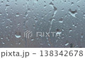 Rain drops close-up on transparent window glass. Bad weather. Abstract background. 138342678