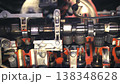 Car Engine Cutaway Showing Internal Combustion Components Close Up 138348628