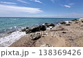 wild beach on the seashore. clean and soft sand, clear water and big stones. rest on the seashore or ocean. summer vacation or travel 138369426