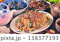 Stir fried beef noodle with shacha sauce 138377193