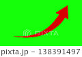 An animation of an arrow extending upwards to the right (red) 138391497