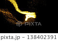 Golden Particle Flow Abstract  Luxury Energy Wave Background Animation 138402391
