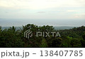 Picturesque Dense green tropical jungle, far in the background blue sea and low clouds 138407785
