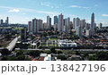 Aerial forward tracking shot of Alto da Gloria skyline in Goiania 138427196