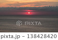 Sunset over Sungai Burung and Balik Pulau shoreline, ocean horizon and cloud layers. 138428420