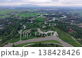 Drone drone view over Labuh Banting river meanders, rice paddies, villages and surrounding lowland landscape. 138428426