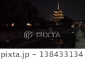 A night view of Kyoto. The five-story pagoda of Toji Temple is illuminated. 138433134