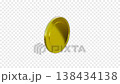 360度回転する金色のコインのオブジェクト　ループ　アルファチャンネル　パーティクル用の部品 138434138