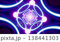 vibrant trippy blue & pink geometric tunnel for music background 138441303