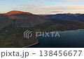 Cinematic pan along tundra hill above Provideniya and Gilmimyl Bay Chukotka 138456677