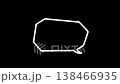手繪風格的多邊形對話框，會隨著閃爍的聲音而移動（白色線條，透明背景）。 138466935