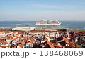 Alfama Oldest Neighborhood and Big Cruise Ship on Sunny Day. Lisbon, Portugal 138468069