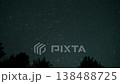 Clear starry sky above forest silhouettes night time lapse scene 138488725