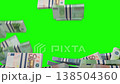 US euro bills inpacks transition, 3d animation 138504360