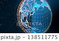 Computer System Screen Showing Internet Provider Satellite Constellation Around Earth 138511775