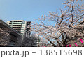 城市摩天大樓與盛開的櫻花：東京辦公區的春天，街景，商業區的櫻花。 138515698