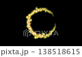 A video showing a yellow ring of light effect against a black background. 138518615