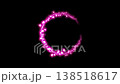A video with a pink ring of light effect against a black background. 138518617