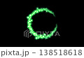 A video showing a green ring of light effect against a black background. 138518618