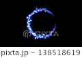 A video showing a blue ring of light effect against a black background. 138518619