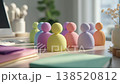 Colorful Clay Figurines on Desk 138520812