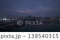 Panoramic night aerial view of Hangang River bridges and Seoul city lights 138540315