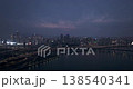 Panoramic night aerial view of Hangang River bridges and Seoul city lights 138540341