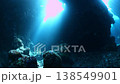 Light pouring down onto the seabed: Iriomote Island, the Lapis Lazuli Palace Light pouring down onto the seabed: Iriomote Island, the Lapis Lazuli Palace 138549901