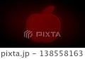 Red Apple Particle Animation on Dark Background, Glowing Dot Grid 3D Rotating Fruit Seamless Loop, 4K 138558163