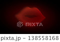 Red Lips Particle Animation on Dark Background, Glowing Dot Grid 3D Rotating Shape Seamless Loop, 4K 138558168