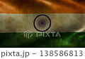 Fluttering flag of India with well-worn fabric texture 138586813