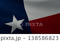 Close-up view of the waving Texas flag shown at a slight angle 138586823