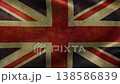 Fluttering flag of the United Kingdom with textured fabric 138586839