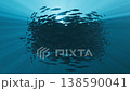 Slow Motion Bait Ball Fish Swarm Sphere Underwater, 3D Ocean Concept Animation 138590041