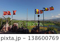 View of Nha Trang from Tong Lam Son Temple with flags and rice fields Vietnam 138600769