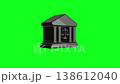 Animated courthouse icon rotating on green screen background 138612040