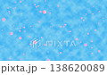 An animated video of cherry blossoms fluttering and falling in a refreshing blue sky. 138620089