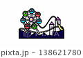 A looping animation of an amusement park (theme park) in motion 138621780