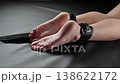 Women's legs in leather shackles. BDSM fetish. 138622172