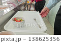 Self-service cafeteria line with fresh vegetable salad 138625356