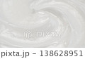 Macro white smooth eye, skin cream texture, closeup beauty facial cosmetics mask 138628951