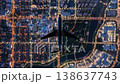 Panoramic View From Above Capturing Bustling City Lights And Aircraft Navigating Urban Airspace 138637743