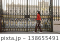 Happy young woman dancing in Madrid royal palace with headphones 138655491