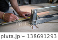 Craftsman Measuring Bathroom Tile with Tile Cutter 138691293