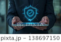 A Japanese representative displayed a security shield HUD on a tablet. 138697150
