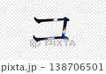 光が虹色に反射するガラス風のカタカナ「コ」、アルファチャンネル、ループ、セリフ体 138706501